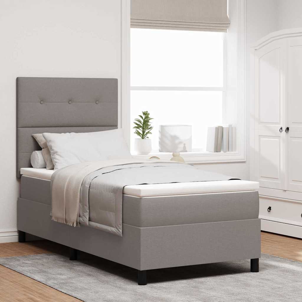 Postel s boxspringem s matrací s čelo Taupe 80 x 200 cm textil 3339347
