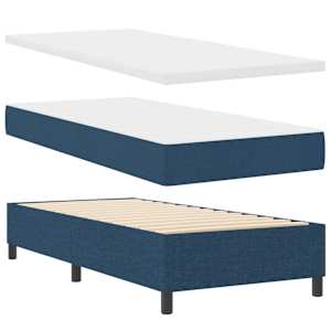 Postel s boxspringem s čelo Modrá 80 x 200 cm textil - obrázek 6