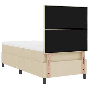Postel s boxspringem s matrací Krémová 90 x 190 cm textil - obrázek 9