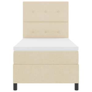 Postel s boxspringem s matrací Krémová 90 x 190 cm textil - obrázek 7