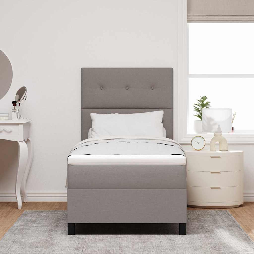 Thumbnail - vidaXL Boxspringbett mit Matratze Taupe 100 x 200 cm Stoff