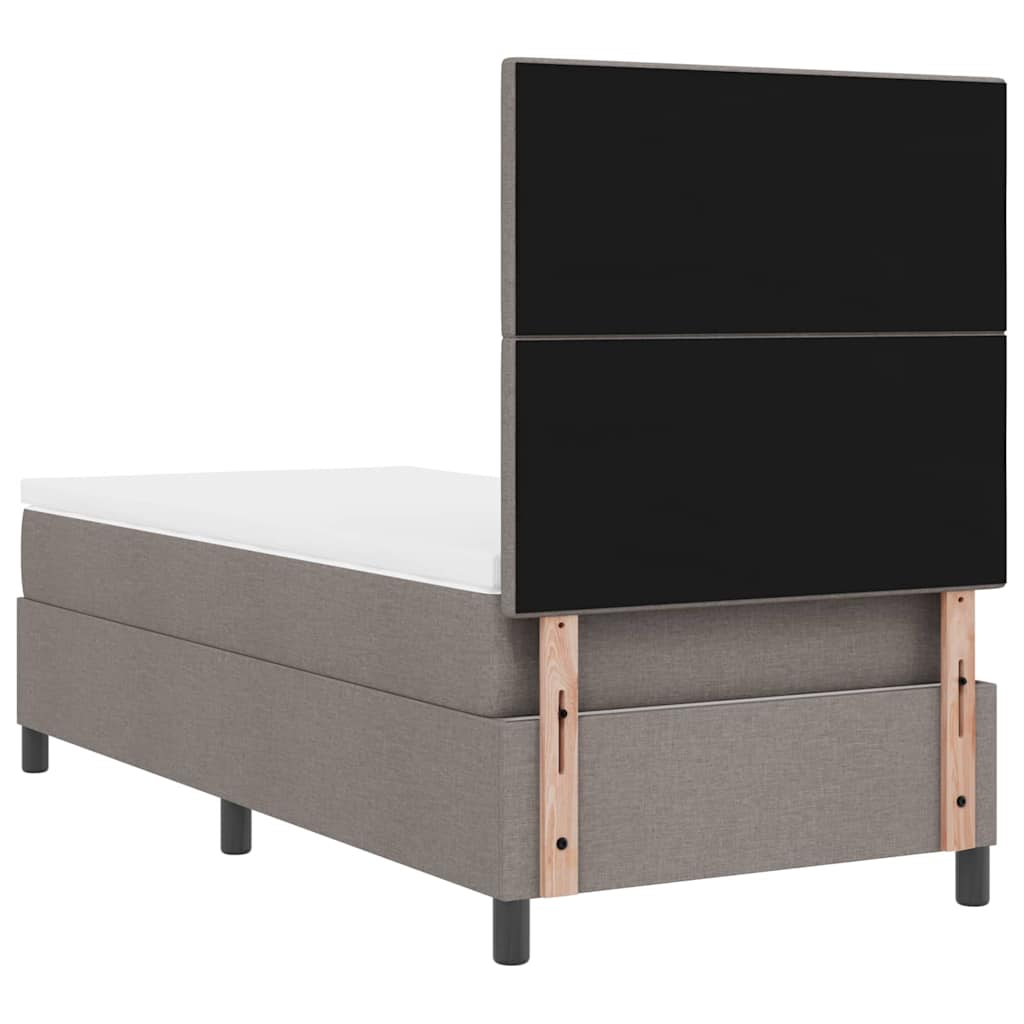 Postel s boxspringem s matrací s čelo Taupe 100 x 200 cm textil - obrázek 9