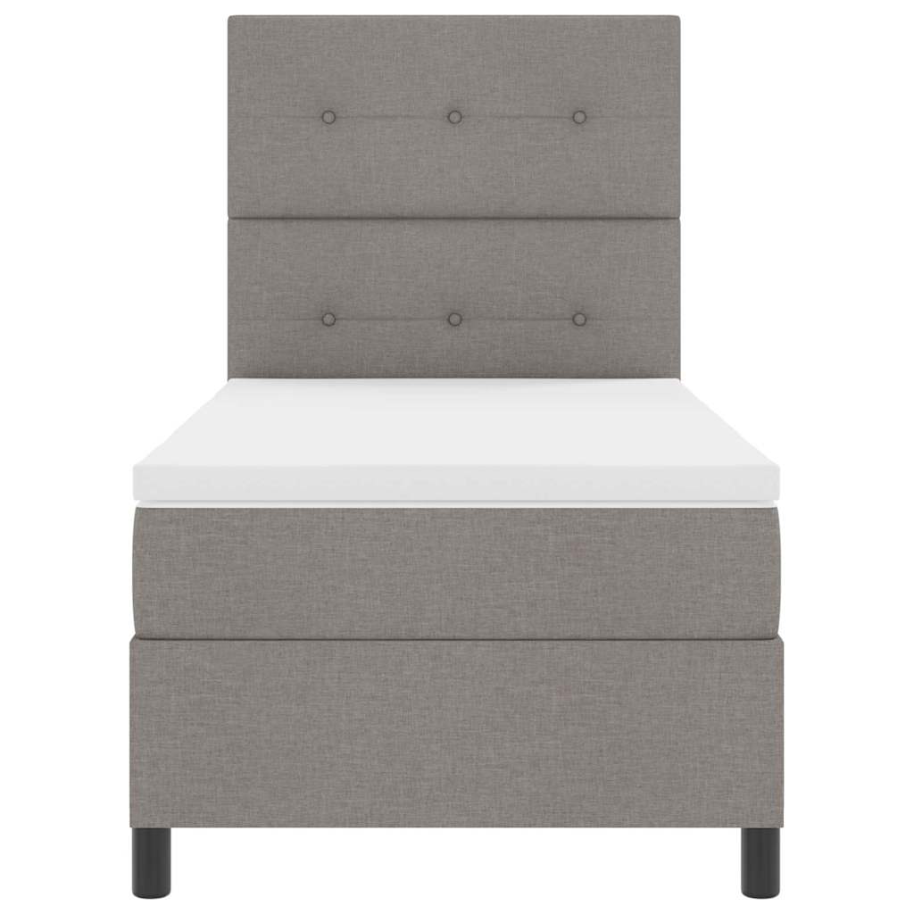 Postel s boxspringem s matrací s čelo Taupe 100 x 200 cm textil - obrázek 7