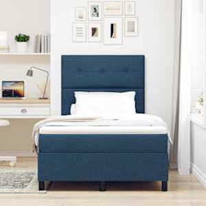 Postel s boxspringem s čelo Modrá 120 x 190 cm textil - obrázek 3