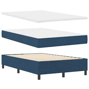 Postel s boxspringem s čelo Modrá 120 x 190 cm textil - obrázek 6