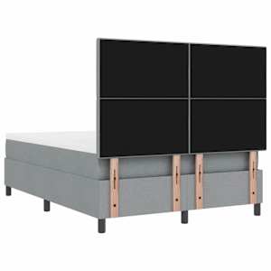 Postel s boxspringem s čelo Světle šedá 140 x 190 cm textil - obrázek 9