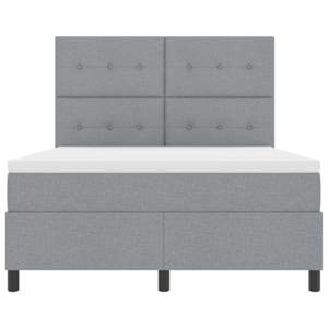 Postel s boxspringem s čelo Světle šedá 140 x 190 cm textil - obrázek 7