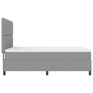 Postel s boxspringem s čelo Světle šedá 140 x 190 cm textil - obrázek 8