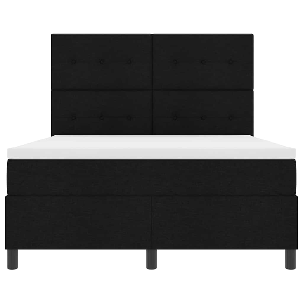 Postel s boxspringem s matrací s čelo Černá 140 x 190 cm textil - obrázek 7