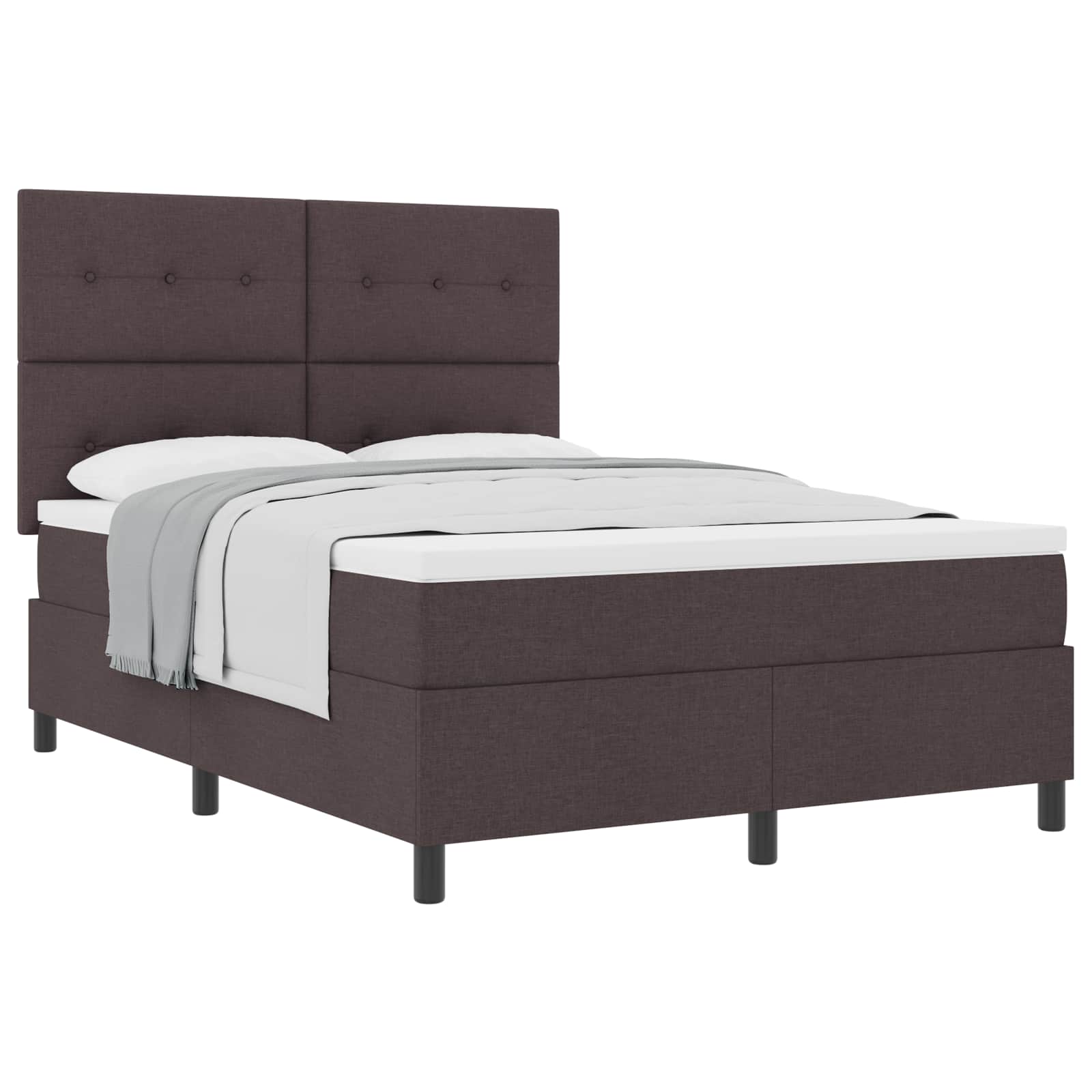 Postel s boxspringem s matrací Tmavě hnědá 140 x 190 cm textil - obrázek 2