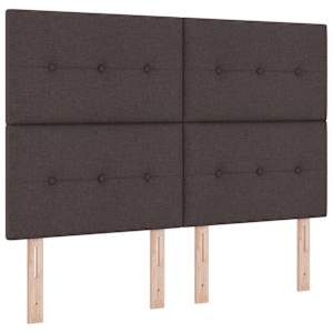 Postel s boxspringem s čelo Tmavě hnědá 140 x 190 cm textil - obrázek 4