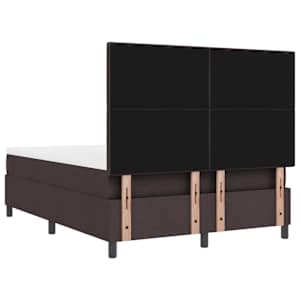 Postel s boxspringem s čelo Tmavě hnědá 140 x 190 cm textil - obrázek 9