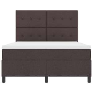 Postel s boxspringem s čelo Tmavě hnědá 140 x 190 cm textil - obrázek 7