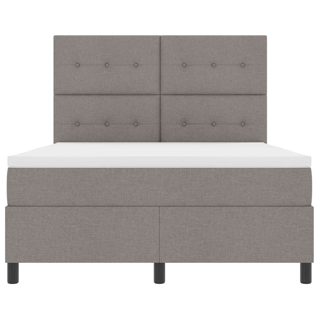 Postel s boxspringem s matrací s čelo Taupe 140 x 190 cm textil - obrázek 7