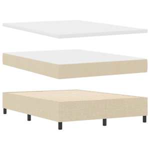 Postel s boxspringem s čelo Krémová 140 x 190 cm textil - obrázek 6