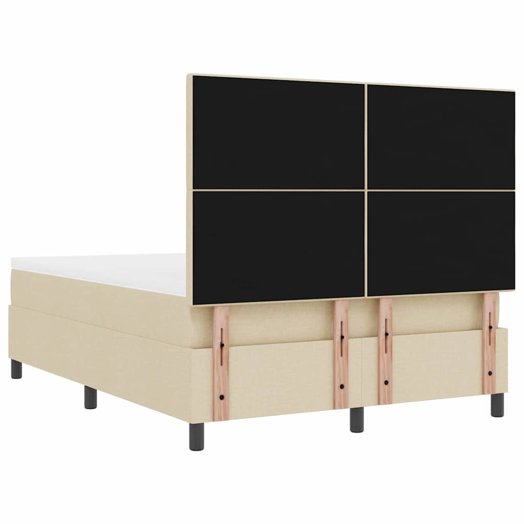 Postel s boxspringem s matrací Krémová 140 x 190 cm textil - obrázek 9