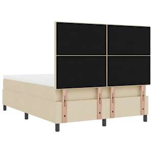 Postel s boxspringem s čelo Krémová 140 x 190 cm textil - obrázek 9