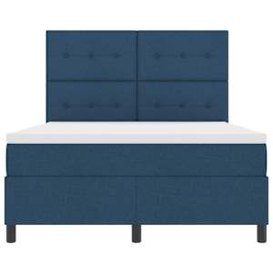 Postel s boxspringem s čelo Modrá 140 x 190 cm textil - obrázek 7