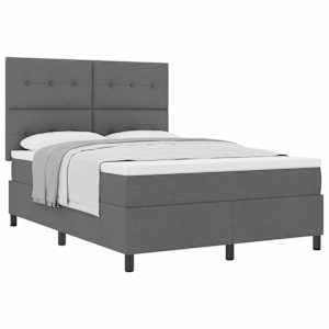 Postel s boxspringem s čelo Tmavě šedá 160 x 200 cm textil - obrázek 2