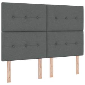 Postel s boxspringem s čelo Tmavě šedá 160 x 200 cm textil - obrázek 4