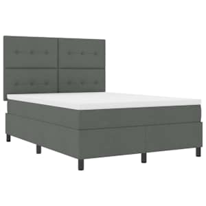 Postel s boxspringem s čelo Tmavě šedá 160 x 200 cm textil - obrázek 5