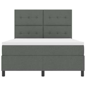 Postel s boxspringem s čelo Tmavě šedá 160 x 200 cm textil - obrázek 7
