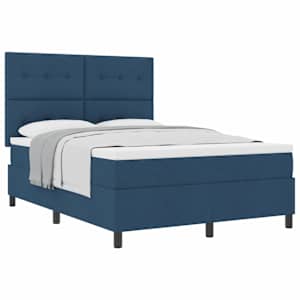 Postel s boxspringem s matrací s čelo Modrá 160 x 200 cm textil - obrázek 2
