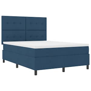 Postel s boxspringem s matrací s čelo Modrá 160 x 200 cm textil - obrázek 5