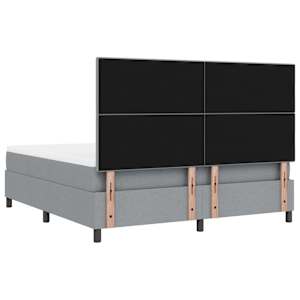 Postel s boxspringem s čelo Světle šedá 180 x 200 cm textil - obrázek 9