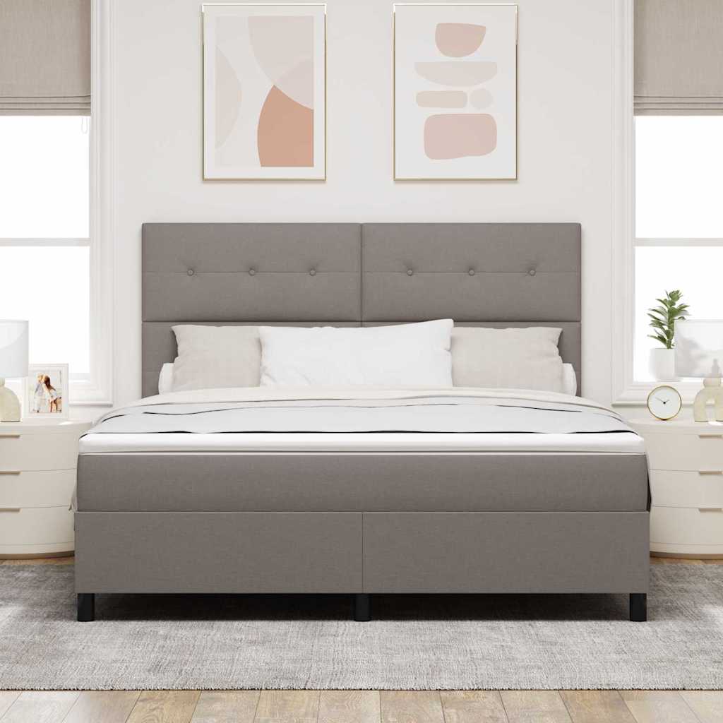Postel s boxspringem s matrací s čelo Taupe 180 x 200 cm textil - obrázek 3