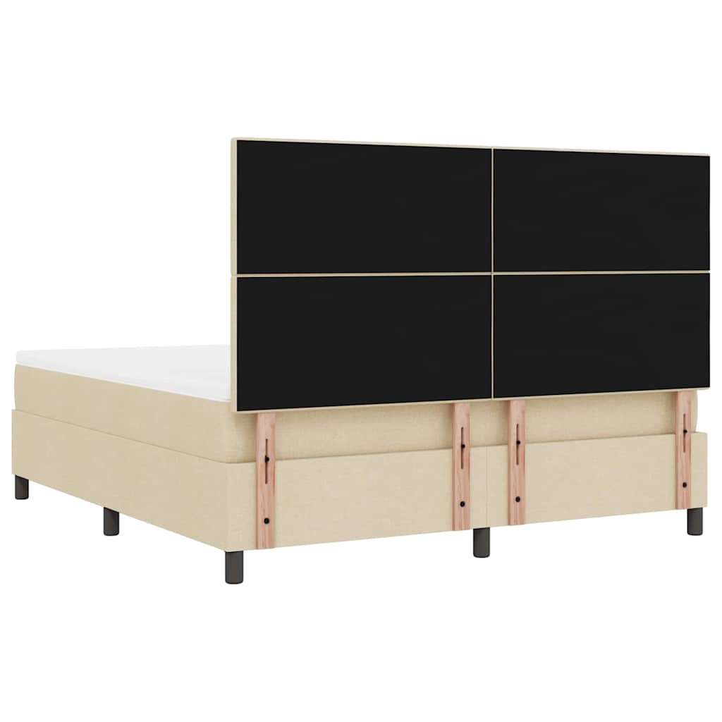 Postel s boxspringem s matrací Krémová 180 x 200 cm textil - obrázek 9