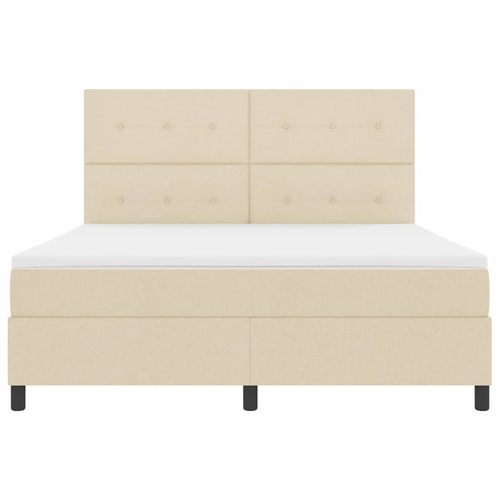 Postel s boxspringem s matrací Krémová 180 x 200 cm textil - obrázek 7