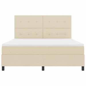 Postel s boxspringem s čelo Krémová 180 x 200 cm textil - obrázek 7