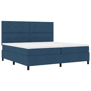 Postel s boxspringem s čelo Modrá 200 x 200 cm textil - obrázek 5