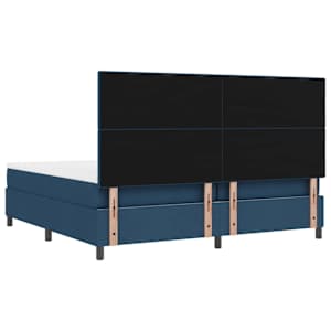 Postel s boxspringem s čelo Modrá 200 x 200 cm textil - obrázek 9