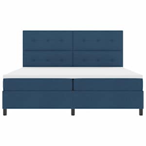 Postel s boxspringem s čelo Modrá 200 x 200 cm textil - obrázek 7