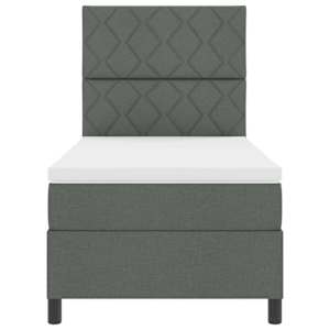 Postel s boxspringem s čelo Tmavě šedá 90 x 190 cm textil - obrázek 7
