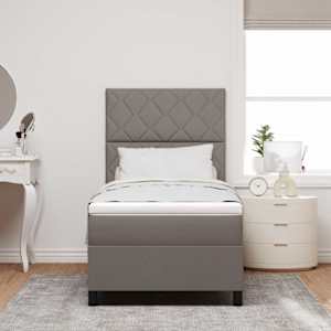 Postel s boxspringem s matrací s čelo Taupe 90 x 190 cm textil - obrázek 3