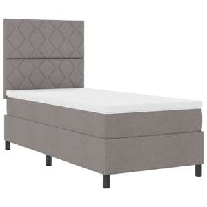 Postel s boxspringem s matrací s čelo Taupe 90 x 190 cm textil - obrázek 5