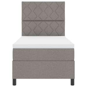 Postel s boxspringem s matrací s čelo Taupe 90 x 190 cm textil - obrázek 7