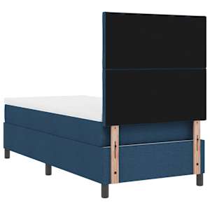 Postel s boxspringem s čelo Modrá 90 x 200 cm textil - obrázek 9