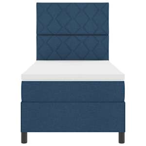 Postel s boxspringem s čelo Modrá 90 x 200 cm textil - obrázek 7