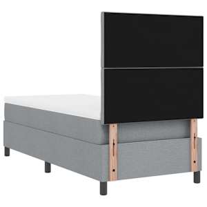 Postel s boxspringem s čelo Světle šedá 100 x 200 cm textil - obrázek 9