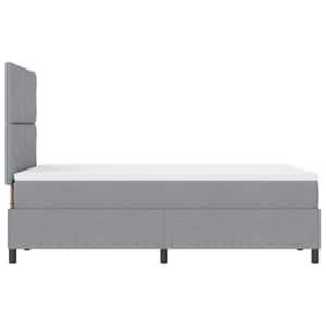 Postel s boxspringem s čelo Světle šedá 120 x 190 cm textil - obrázek 8