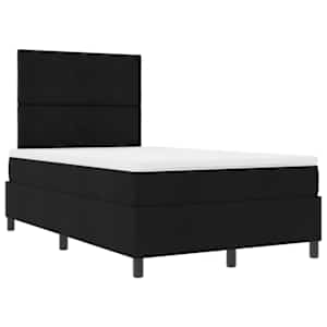 Postel s boxspringem s čelo Černá 120 x 190 cm textil - obrázek 5