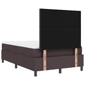 Postel s boxspringem s čelo Tmavě hnědá 120 x 190 cm textil - obrázek 9