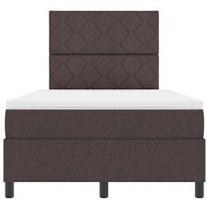 Postel s boxspringem s čelo Tmavě hnědá 120 x 190 cm textil - obrázek 7