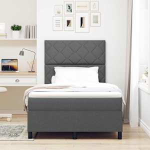 Postel s boxspringem s matrací Tmavě šedá 120 x 200 cm textil - obrázek 3
