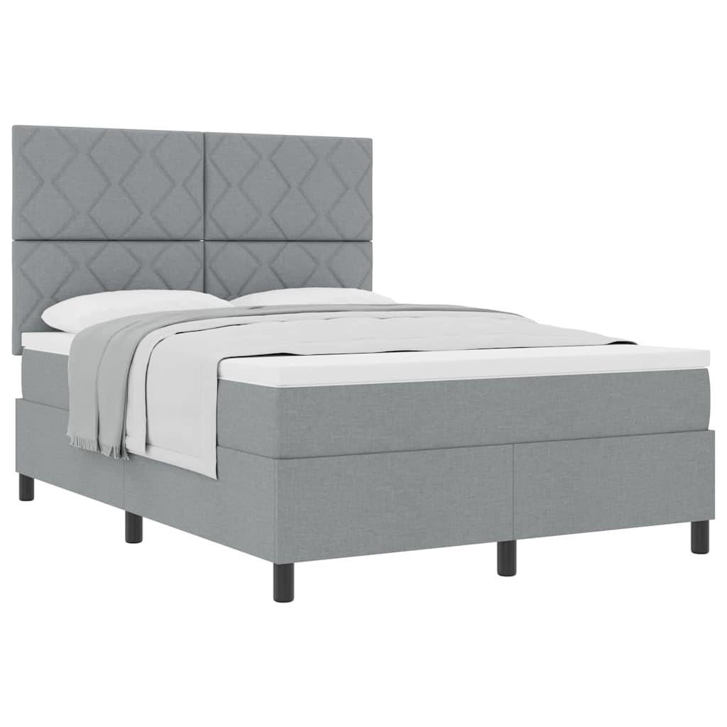 Thumbnail - vidaXL Boxspringbett mit Matratze Hellgrau 140x200 cm Stoff