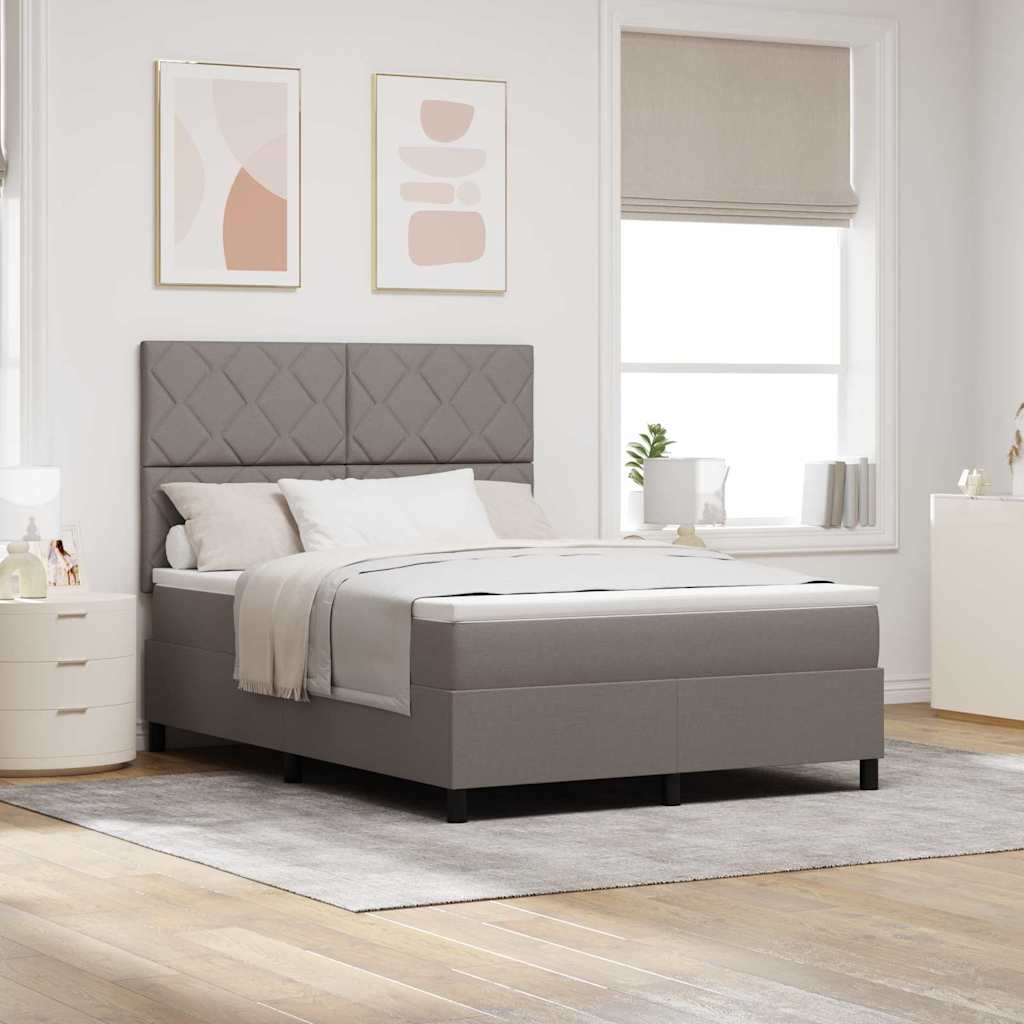 kastipõhja voodi madratsiga taupe 140x200 cm kangas